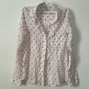 Madewell Flamingos White and Pink Women's Top